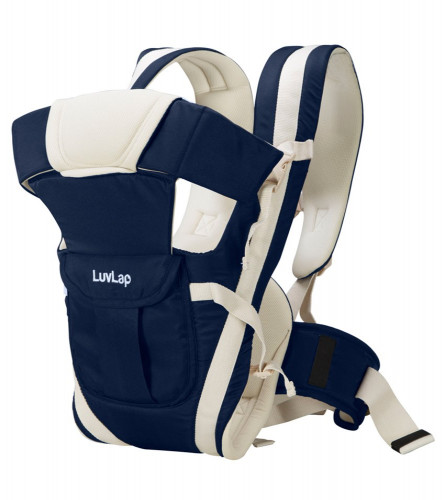4-in-1 Comfort & Chic: LuvLap Elegant Carrier (Navy Blue) - Ergonomic, Breathable, Stylish!