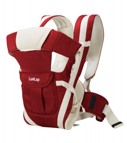Fiercely Stylish & Comfortable: Luv Lap Elegant Carrier (Red) - 4 Positions, Ergonomic, Breathable!