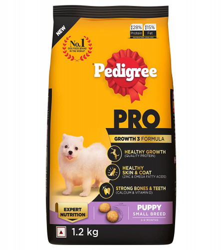 Pedigree PRO Puppy, Dry Dog Food, Expert Nutrition for Small Breed Dog (2-9 Months) 1.2 kg Free ship