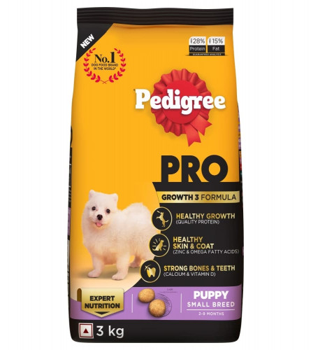 Pedigree PRO Puppy, Dry Dog Food, Expert Nutrition for Small Breed Dog (2-9 Months), 3 kg  Free ship