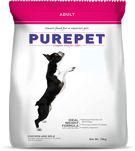 Purepet Chicken & Milk Pellet Adult Dog Food, 10kg (Free Shipping Worldwide)