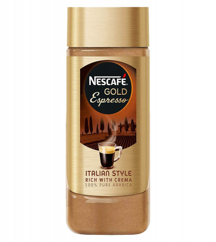 Nescafe Gold Espresso Italian Style Rich with Crema,Ground, 100 g Bottle, Glass Bottle Free Shipping