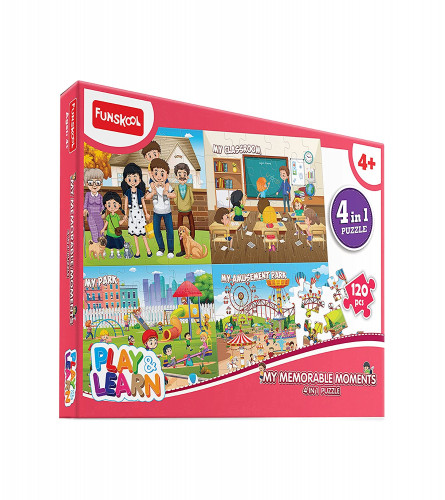 Funskool Play & Learn-My Memorable Moments 4in1,Educational,4x30 Pieces,Puzzle