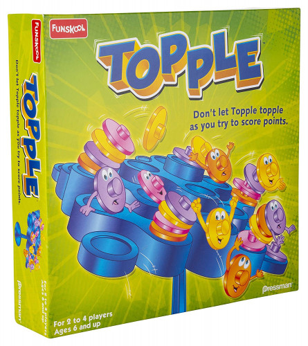 Funskool Games - Topple, Strategy balancing and skill game, Stack 5 in a row, For Kids & Family