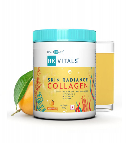 HealthKart Vitals Skin Radiance Collagen Powder Supplements for Women & Men (Mango Flavour) 200 g