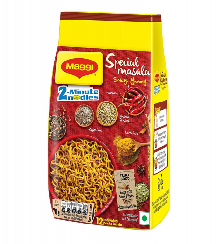 Maggi 2-Minute Special Masala Instant Noodles, 70 grams (Pack of 12 )(Free Shipping Worldwide)