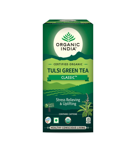 Organic India Tulsi Green TeaClassic (Hot&Cold) 28 Teabags (Free shipping worldwide)