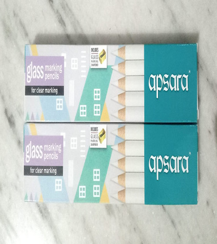 Apsara Glass Marking Pencils, White - (Pack of 40) Fs