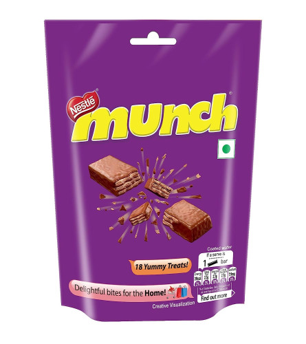 Nestle Munch Chocolate Coated Crunchy Wafer Share Pack, 160.2 g|18 Units - 8.9 g each(Free Shipping)