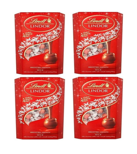 Lindt Lindor Exotic Milk Truffles Chocolate 200gm (Pack of 4) (Free Shipping Worldwide)