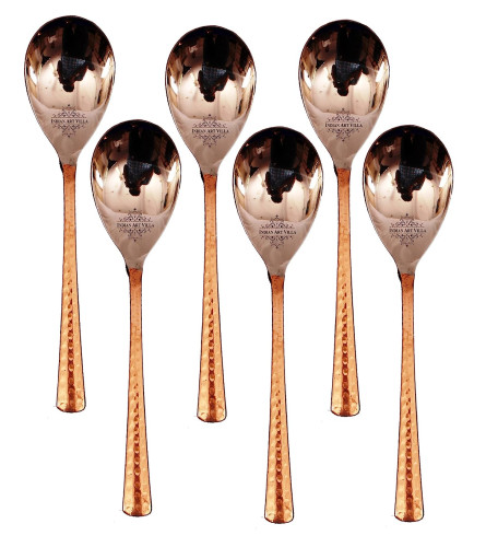 Indian Art Villa Steel Copper Rice Spoon
