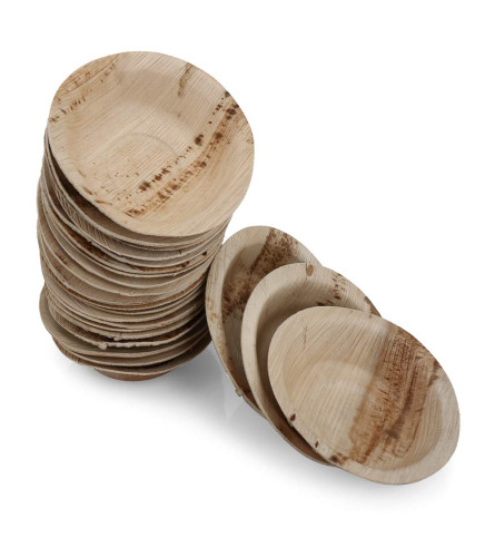 Round Areca Palm Leaf Bowl