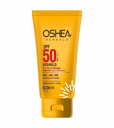 Oshea Herbals UVShield Sun Block Formula SPF 50 PA+++I with Papaya, Green tea extract
