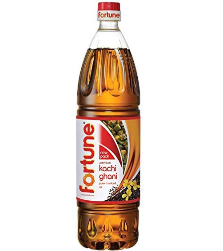 Fortune Premium Kachi Ghani Pure Mustard Oil, 1Litre PET Bottle, Free shipping worldwide