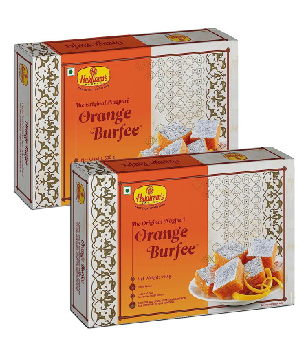 Haldiram's Nagpur Orange Burfee 500 Grams (Pack of 2). (Free Shipping Worldwide)