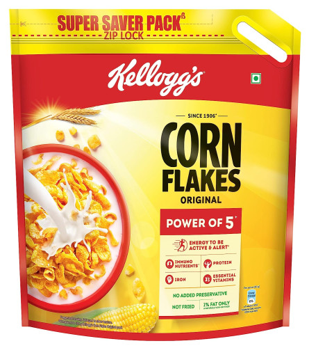 Kellogg's Corn Flakes Original 1.2kg  Power of 5: Energy, Protein, Iron, Vitamins B1, B2, B3 & C