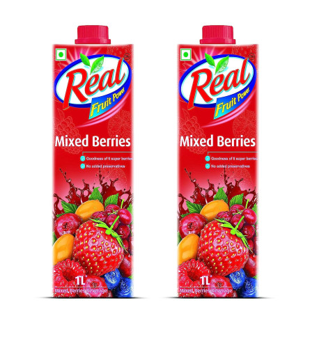 Real Mixed Berries Fruit Juice 1L X 2 Rich in Vitamin C No Added Preservatives, No Artificial Colors