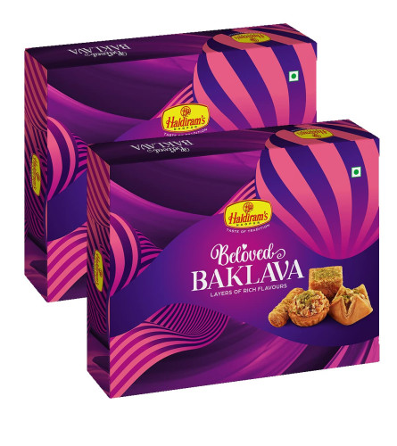 Haldiram's Nagpur Assorted Baklava Sweets (Pack of 2 - 300 gm Each) Free shipping worldwide