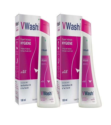 VWash Plus Intimate Hygiene Wash - 100 ml (Pack of 2) Free shipping worldwide
