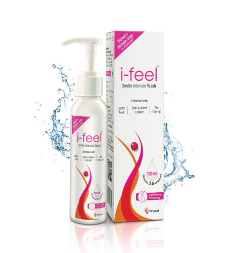i-feel Gentle Intimate Wash Sensitive Cleanser, Helps maintain Vaginal pH balance, Soothes 100 ml