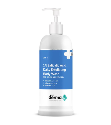 The Derma Co 1% Salicylic Acid Daily Exfoliating Body Wash To Prevent Body ACNE & Cleanse Skin 250ml