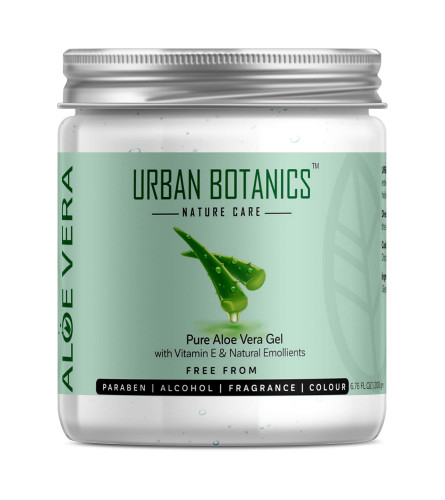 UrbanBotanics Pure Aloe Vera Skin/Hair Gel With Vitamin E & Natural Emollients 200 gm