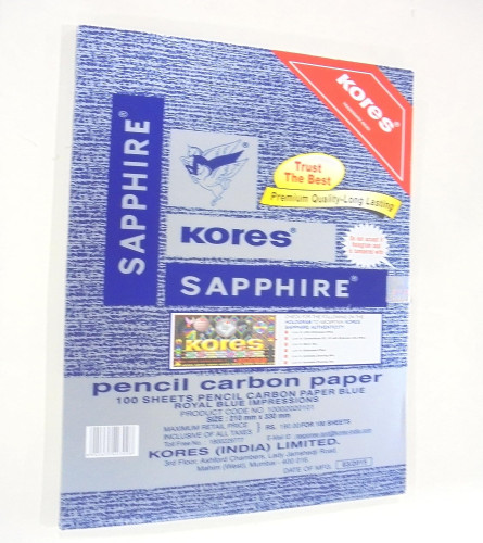 Kores Pen/Pencil Carbon Paper, Sapphire Blue - Pack of 100 Sheets