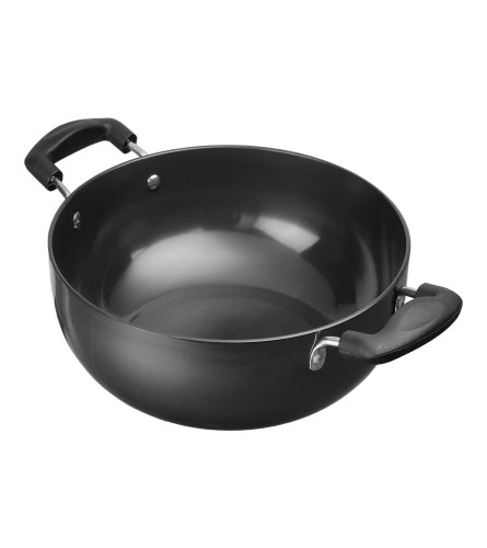 Vinod Black Pearl Hard Anodised Deep Kadai 2.1 Litres