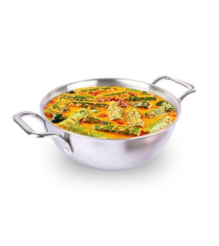 The Indus Valley Triply Stainless Steel Kadhai/Kadai for Cooking & Serving  (8 Inch, 1.7 L )