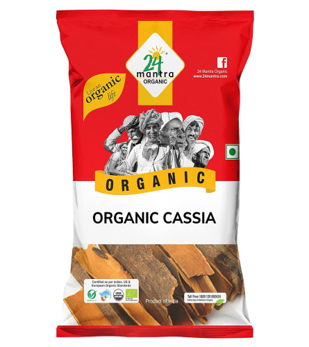 24 Mantra Organic Cassia/Cinnamon/Dalchini/Dalchina Chekka - 100gms, Pack of 1, 100% Organic