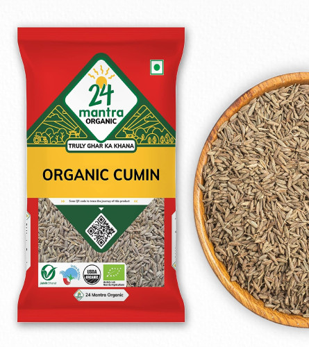 24 Mantra Organic Cumin Seed,Zeera,Jeelakarra 100gm ,100% Organic Chemical & Pesticides Free