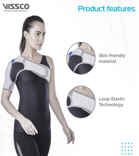 Vissco Shoulder Support, Shoulder Immobilizer With Adjustable Stretchable Strap - Small (1 Unit)