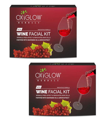 OXYGLOW Herbals Wine Facial Kit 53 Gm (Pack of 2) Fs