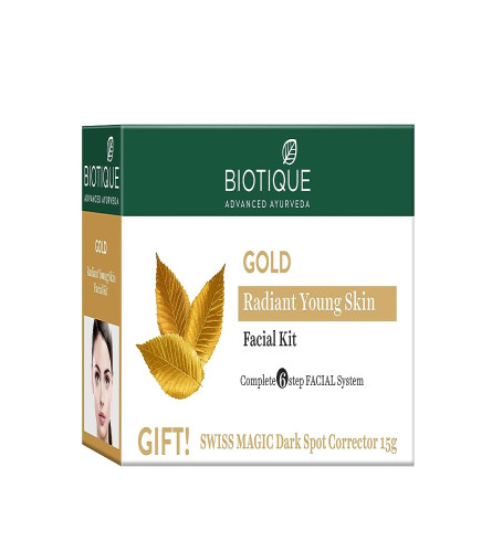Biotique Gold Radiant Skin Youth Facial 6-Step Facial Kit 65 gm (Pack of 2) Fs