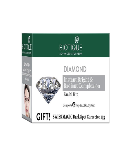 Biotique Diamond Instant Bright & Radiant Complexion Facial Kit, 65g (Pack of 2) Fs