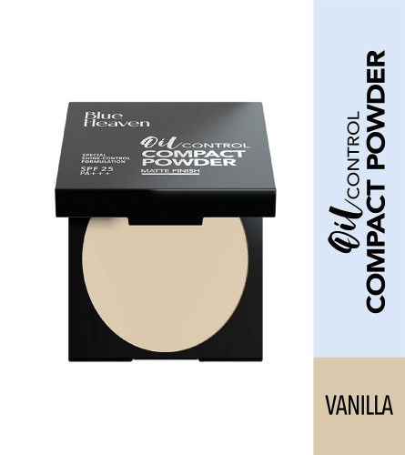 Blue Heaven Oil Control Compact Powder, SPF 25, Matte Finish, Vanilla 8gm (Pack Of 4) Fs