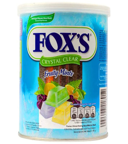 Fox's Crystal Clear Fruity Mints Candy, 6.35 oz / 180 gm Free shipping world