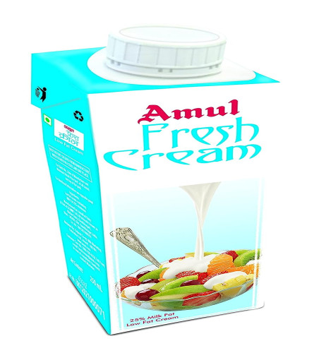Amul Fresh Cream Tetra Pack, 250 ml Free shipping worldwide
