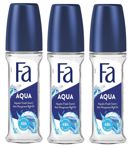 Fa Deodorant 1.7 oz. Roll-On Aqua (3-Pack) Free shipping worldwide