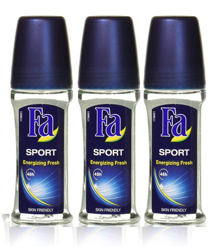 Fa Sport Energizing Fresh 48h Anti-Prespirant Roll on Deo 50ml X 3 (Pack Of 3) Free shipping world