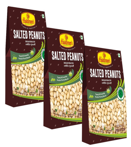 Haldiram's Nagpur Salted Peanuts (Pack of 3-200g Each) Free shipping worldwide