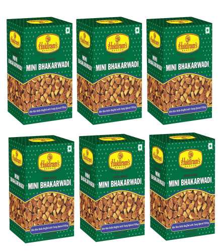 Haldiram's Nagpur Mini Bhakarwadi (Pack of 6-200 gm Each) Free shipping world