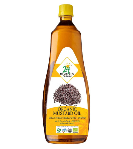 24 Mantra Organic Unrefined Mustard Oil 1 Litre (Fs)