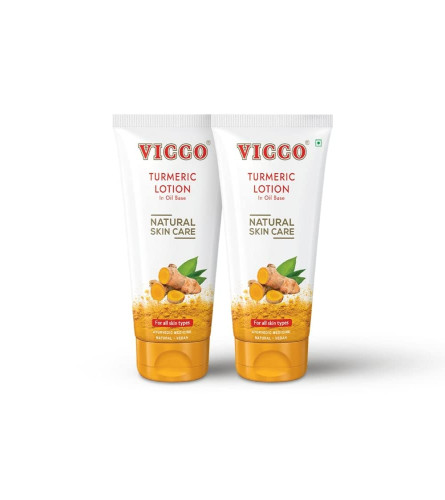 Vicco Turmeric Lotion in Oil Base, Moisturizer for Oily Skin, For Bright, 200 ml,Pack of 2