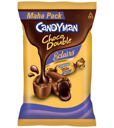 Candyman Choco Double Eclairs - (100Units *3.5g) Pack,350g/385g( Weight may vary)Free shipping world