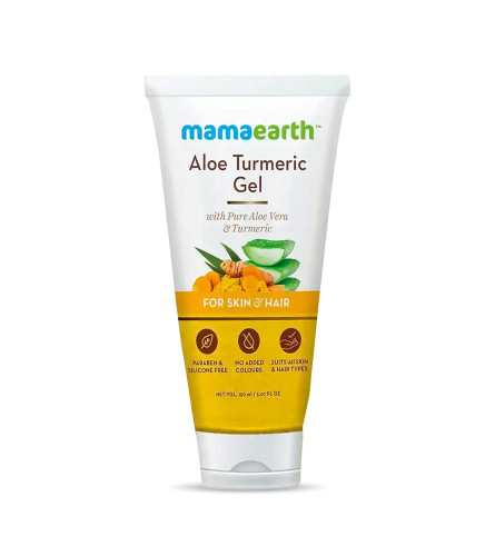 Mamaearth Aloe Turmeric Gel From 100% Pure Aloe Vera For Face, Skin & Hair with Turmeric & Vitamin E (150 Ml) ( Free Shipping )