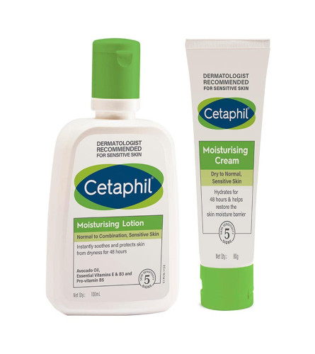 Cetaphil Moisturising Lotion 100ml and Moisturising Cream 80g Combo ( Free Shipping )