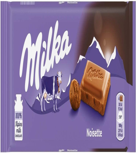Milka Hazelnut 100% Alpine Milk Chocolate, 100 g