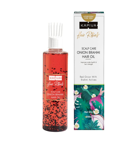 Kapiva Zwiebel-Brahmi-Haaröl zur Kopfhautpflege und zur Kontrolle von Haarausfall, 200 ml (Kostenloser Versand)