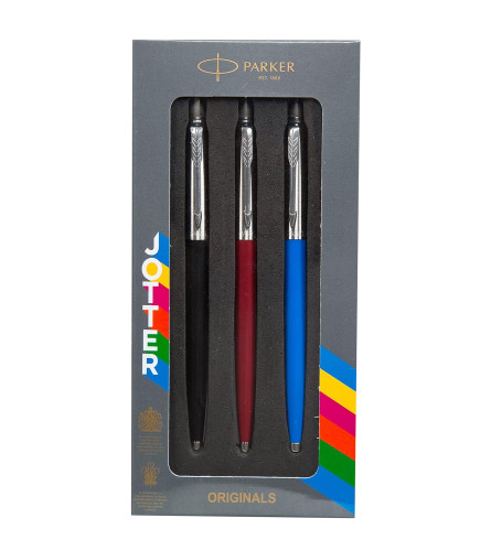 Parker Jotter Standard-Kugelschreiber-Kombiset (Schwarz, Blau, Rot) Kostenloser Versand